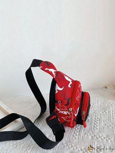 BirdinBag - Adjustable Strap Mini Sling Bag with Cartoon Animal Print Casual School Bag With Animal Design, Casual Crossbody Pouch For School, Casual Crossbody School Pouch, Animal Design School Backpack, Casual Backpack With Animal Design, School Satchel Bag With Animal Design, School Satchel With Animal Design, Casual Mobile Phone Bag Pouch For School, Casual School Shoulder Bag With Animal Design