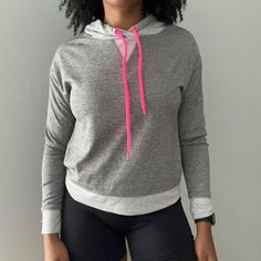 Grey Sweatshirt. Perfect Condition, Never Worn! Size Medium. Sporty Stretch Pink Sweatshirt, Pink Crew Neck Activewear For Spring, Pink Crew Neck Hoodie For Sportswear, Pink Sporty Crew Neck Hoodie, Pink Stretch Crew Neck Sweatshirt, Trendy Pink Crew Neck Activewear, Stretch Pink Hoodie, Pink Sweatshirt For Spring Workout, Pink Sweatshirt For Workout In Spring