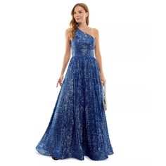 Nwt B Darlin Womens Blue Sequined Zippered Lined Tulle Padded Bust Sleeveless Asymmetrical Neckline Full-Length Formal Gown Dress Juniors Size: 9/10 Color: Blue Msrp: $219 Ptp: 15" Long : 60" Approx. Take The Dance Floor By Storm In This Stunning Ball Gown By B Darlin. It'll Light Up The Room With Its Dazzling Sequined Design And Full Twirly Skirt. Floor-Length Formal Dress Floor-Length Formal Dress With A Skirt That Flares From The Waist One-Shoulder Neckline; Gown Silhouette Back Zipper Closur Blue Off-shoulder Gown For Prom, Off-shoulder Gown For Prom And Gala, Blue Strapless Sequin Dress For Evening, Blue Strapless Sequin Dress For Prom, Blue Strapless Sequin Evening Dress, One Shoulder Maxi Dress For Banquet, One-shoulder Maxi Dress For Banquet, One Shoulder Prom Gown For Prom Season, One Shoulder Prom Gown