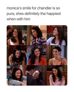 the many faces of monica from friends tv show, which has been posted on facebook