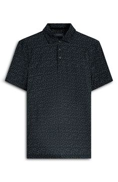 Enlivened with a cigar print, this polo is made from breathable, eight-way-stretch OoohCotton that resists wrinkles to keep you polished and comfortable. 30" length Spread collar Short sleeves OoohCotton moisture-managing fabric resists wrinkles, dries quickly and offers exceptional breathability with eight-way-stretch comfort 92% cotton, 8% spandex Machine wash, dry flat Imported Fitted Golf Polo Shirt With Graphic Print, Fitted Graphic Print Polo Shirt For Golf, Black Graphic Print Top For Golf, Classic Fitted Polo Shirt With Graphic Print, Black Graphic Print Polo Shirt For Golf, Cigars, Wrinkles, Short Sleeves, Nordstrom