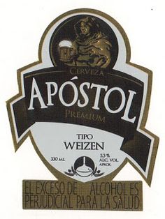 the label for an alcoholic beverage called apostol, which is also available in spanish