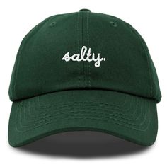 Embrace the laid-back charm of coastal living with our Salty baseball cap. Crafted from 100% cotton, our 6-panel low-crown dad cap combines comfort with effortless style. Whether you're strolling along the boardwalk, lounging on the sand, or simply running errands under the sun, our cap promises a blend of functionality and fashion that suits every beach lover's lifestyle. Measuring 11 inches in length, this unstructured cap features a fabric strap closure with a metal buckle, ensuring a secure Dark Men, Beach Attire, Cozy Hat, Dad Cap, Embroidered Baseball Caps, Embroidered Caps, Dad Caps, Beach Inspired, Beach Look