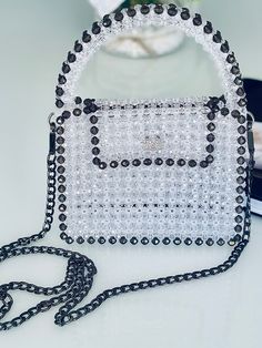 "This Peal Beaded Bag is completely handmade in Florida USA! If you are looking for exclusive and unique gift for yourself or your friend this beautiful pear bag is for you!   Size: Width: 7 1/2\" High:   6 1/2\" Depth: 2 1/4\" Fits: iPhone, wallet, car keys, essential items/makeup.  If you like different sizes or color please send me a message. Special order production time will be 3-6 days. Thank you for visiting my shop!" Luxury Elegant Wallet On Chain For Daily Use, Elegant Purse, Purse Wedding, Pearl Bag, Beaded Bag, Bride Gift, Essential Items, Florida Usa, Beaded Bags