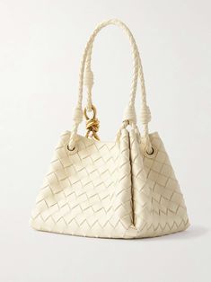 BOTTEGA VENETA Parachute small intrecciato leather shoulder bag Bag Wishlist, Aesthetic Bag, Dream Items, Knotted Top, Bottega Veneta Intrecciato, Stylish Handbags, Air Pods, Bag Collection