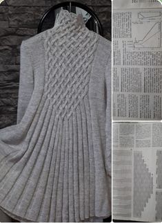 an image of a knitted sweater being made on the front and back of a newspaper