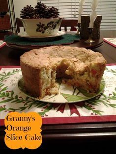 a piece of orange slice cake on a plate