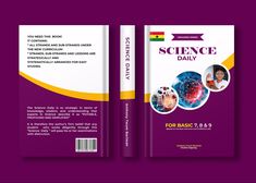 a book cover for science daily with an image of the front and back side of it