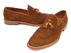 "\"Tassel loafer slip-on style men's shoes. Tobacco suede upper with leather sole and camel leather lining. This is a made-to-order product. Please allow 15 days for the delivery. Because our products are hand-painted and couture-level creations, each item will have a unique hue and polish, and color may differ slightly from the picture.\"" Mens Tassel Loafers, Suede Leather Shoes, Suede Tassel, Tassel Loafers, Sole Shoes, Mens Oxfords, Handmade Shoes, Suede Shoes, Luxury Shoes