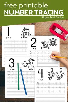 Free Number Tracing Worksheets | Paper Trail Design Practice Numbers Preschool, Number Practice Preschool Free Printable, Writing Numbers 1-20 Free Printable, Numbers For Kids Free Printables, Number Writing Practice Preschool, Number Tracing Printables Free, Tracing Kindergarten, Writing Practice Kindergarten, Preschool Number Tracing