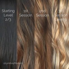 Black To Blonde, Going Blonde, Hair Color Formulas, Color Highlights, Hair Color Chart, Brunette To Blonde, Brown Blonde