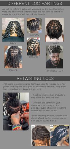 ArtStation - Dreadlocks/Locs - Realtime hair breakdown/tutorial Parting Guide For Locs, Parting Patterns For Locs, Types Of Locs Dreadlocks, Parting Hair For Twists, Starter Loc Size Chart, Brick Parting Locs, Parting Chart For Locs, Dread Parting Pattern, Loc Parting Size