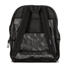 JANSPORT MESH SCHOOL BACKPACK The see-through JanSport Mesh backpack is great for when you need everything in sight. This backpack features a front utility pocket and an internal hanging pocket for organization. All the features you need most in a comfortable and easy-to-carry backpack. Webbing grab handle on top. Roomy main compartment with space for all your stuff. Adjustable straight-cut padded shoulder straps provide comfort for large loads. Interior 6-inch hanging pocket with hook and loop Mesh Backpack, School Backpack, School Backpacks, Hook And Loop, Straight Cut, Shoulder Straps, Backpacks, Mesh, Black