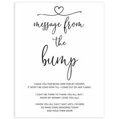 the message from the bump card is shown in black ink