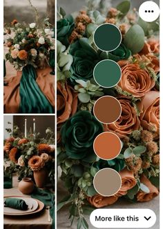 an orange and green wedding color scheme