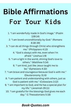 bible affirmations for your kids