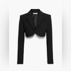 New 53% Polyestwr 43% Virgin Wool Chic Embellished Outerwear For Work, Black And White Jacket, White Jacket, Blazer Suit, Top Styles, Suit Jacket, Grain, Fashion Inspo, Size 4