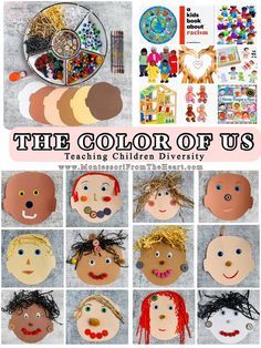 the color of us teaching children's diversely with pictures of faces and hair