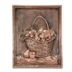 an image of a basket with apples in it on a white background ornament