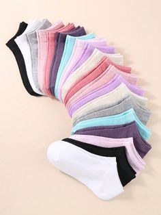 20/30 Pairs Women's Multicolor Summer Low Cut Socks, Thin Shallow Mouth Ankle Socks Multicolor    Fabric Colorblock,Plain    Women Socks & Hosiery, size features are:Bust: ,Length: ,Sleeve Length: Low Cut Socks, Ankle Socks Women, Invisible Socks, Slim Fit Top, Women Socks, Couple Matching, Dark Jeans, Plain Black, Kids Sleepwear