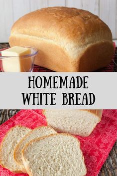 homemade white bread sliced and sitting on a red towel