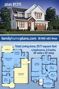 two story house plans with 3 bedroom and 2 bath