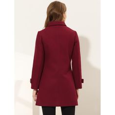 With a classic silhouette, this coat will be your go-to must-have piece for the cold season. It features long sleeves with buttons at the cuffs, and the mid-thigh length hem drapes beautifully over a variety of different looks. No matter what look you slip it over, this textured winter coat adds a layer of warmth and finishes the refined, elegant look. Classic A-line Fall Outerwear, Solid A-line Outerwear For Fall, Classic A-line Outerwear With Buttons, Collared Pea Coat For Winter, Fall A-line Single Breasted Outerwear, Classic Solid Color Pea Coat For Fall, Classic Solid Color Fall Pea Coat, Solid A-line Outerwear For Work, Classic Fall Pea Coat In Solid Color