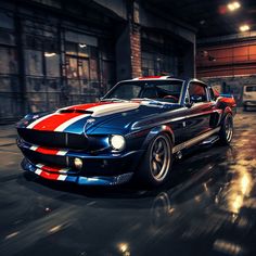 Ford Mustang Gt Shelby Classic: Racing Heritage Mustang Blue, Mustang Art, Mustang Car, Car Designs, Ford Shelby, Custom Muscle Cars, Ford Pickup Trucks