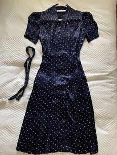 Vtg Rare 1930s Silk Novelty Dress With Belt + Heart pockets XS S | eBay 1930s Womens Workwear, Spy Room, 1930 Dress, 30s Dress, 1930's Fashion, Fantasy Wardrobe, 1930s Dress, Hodge Podge, Heart Pocket