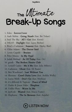 the ultimate break - up songs