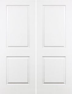 two white doors with one open and the other closed