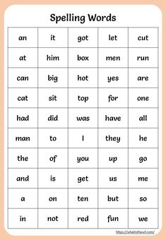 spelling words worksheet for kids to practice spelling the word's in english