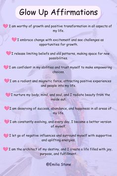 Attraction Affirmations Affirmation For Spiritual Growth, Affirmation For Physical Appearance, Physical Glow Up Affirmations, Affirmation For Change, Glow Up Affirmations Aesthetic, Affirmation For Beauty, Powerful Affirmations For Confidence, Change Affirmations, Affirmation For Self Love