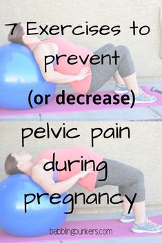 a woman is doing exercises to prevent her pelvic pain during pregancy