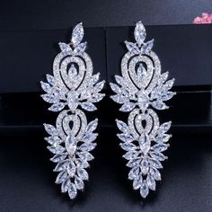 Details: CWW Women's Fine Fashion Elegant Vintage Wedding & Special Events Earrings Jewelry Accessory Premium Quality Cubic Zirconia Luxury Bridal Earrings for Women. Department Name: Jewelry Item Type: Earrings Item Description: Women's Fine Fashion Earrings Gender: Women Age Group: 18+ Style: Elegant/Luxury/Fashion Brand Name: CWW Material: Cubic Zirconia Metal Type: Copper Shape/Pattern: Flower/Plant Stone Material: Cubic Zirconia Occasion: Special Events, Dancing Party, Banquet Dinner Su Cubic Zirconia Bridal Earrings, Wedding Earrings Vintage, Drop Water, Vintage Wedding Party, Bridal Earrings Drop, Wedding Earrings Drop, Luxury Earrings, Wedding Party Jewelry, Long Drop Earrings