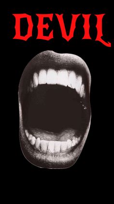 the poster for devill's upcoming album, which features an open mouth and teeth