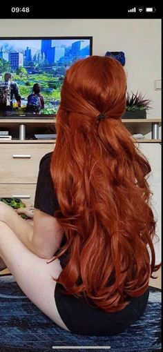 Pink Dress Red Hair, Very Long Ginger Hair, Red Hair Cowgirl Aesthetic, Ginger Hair With Orange Highlights, Dark Redhead Hair, Auburn Copper Balayage, Caramel Ginger Hair, Orange Brown Hair Color, Natural Orange Hair