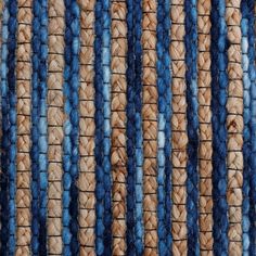 blue and brown ropes are lined up together