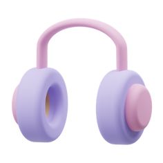 a pair of pink and purple headphones on a white background