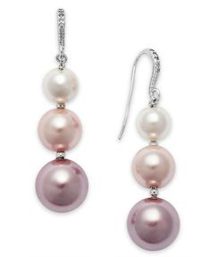 Colored imitation pearls are arranged in a graduated style on these pretty linear drop earrings by Charter Club.


 	Set in silver-tone mixed metal
 	Approx. drop: 1-4/5"
 	Fish hook closure Cheap Nickel-free Pearl Earrings For Formal Occasions, Cheap Pearl Earrings With Dangling Beads As Gift, Cheap Pearl Drop Beaded Dangle Earrings, Cheap Pearl Drop Earrings With Round Beads, Cheap Metal Chandelier Earrings With Pearl Drop, Affordable Metal Chandelier Earrings With Pearl Drop, Cheap Pink Pearl Drop Earrings, Macy Gray, Drop Earrings Silver