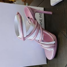 New With Tag And Box. Never Worn Nine West Lexy Heels. Size 7m. Beautiful Pink Glitter Heel Perfect For Formal Event Or Night Out On The Town. Pink Glitter High Heel Heels, Pink Glitter Heels For Night Out, Pink Glitter Heels For Formal Occasions, Formal Pink Glitter Heels, Pink Sparkling Heels For Party, Pink Sparkling Party Heels, Evening Glitter Synthetic Heels, Pink Glitter Heels, Glitter Heels