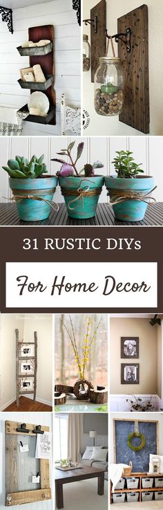 there are many different pictures with the words rustic diy's on them in black and white