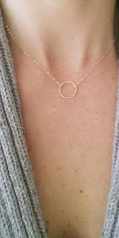 "Surround yourself with positivity. This karma necklace is worn as a reminder to keep your circle positive. The necklace can also represent continuous or infinite love. This dainty gold filled chain adorns a gold filled hammered circle (20 mm).  Each piece comes with a card that says \"Created especially for you.\" (last photo) If you would prefer a different card, please look at the listing for cards to choose one that suits your needs. Include the card code in the note to seller at checkout. Necklace Circle, Karma Necklace, Necklace Mom, Infinite Love, Infinity Necklace, Circle Necklace, Personalized Card, Gold Filled Chain, Personal Cards