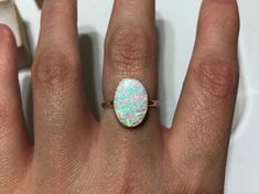 Medium oval white opal band ring/ white opal/.925 sterling silver/ handmade/ southwestern jewelry /opal jewelryStone width: 10mmStone length: 14mm White Gold Opal Ring, Opal Jewelry Ring, Opal Band Ring, Fire Opal Jewelry, Pink Opal Ring, Opal Ring Vintage, Opal Jewellery, Australian Opal Ring, Fire Opals Jewelry