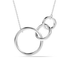 PRICES MAY VARY. FEATURE DIMENSIONS:- LARGE RING 20X20 mm MEDIUM RING 13X13 mm SMALL RING 10X10 mm. MADE IN STERLING SILVER: This jewel comes with a '925.' sterling silver stamp as a symbol of product quality. This pendant comes with a sterling silver cable chain of size 16+2 inches. EXCELLENT GIFT: These piece of jewelry is the perfect gift for Anniversaries, Wedding Party, Brides, Holiday, Birthdays, Graduation or just as a surprise to that special someone. We send our jewelry inside a beautif Interlocking Circle Necklace, Small Ring, Silver Circle, Large Ring, Circle Of Life, Small Rings, Circle Necklace, Daughter Gifts, 925 Sterling Silver Jewelry