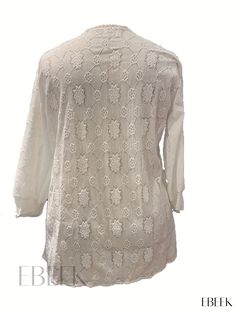 Ebeek - Womens Plus Size Solid Lace Half Sleeve Open Front Casual Cardigan Casual Open Front Blouse For Spring, Casual Open Front Blouse For Fall, Spring Beach Outerwear With 3/4 Sleeves, Beach Outerwear For Spring With 3/4 Sleeves, Casual Open Front Top For Daywear, Casual Cardigans, Style Cardigan, Open Front Cardigan, Style Elegant