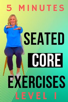 5 minute seated CORE exercises for learning how to effectively strengthen the core from a seated position. Core Exercises For Seniors, Sitting Down Exercises, Chair Exercises For Abs, Exercise While Sitting, Core Exercises For Beginners, Core Exercises For Women, Stronger Core