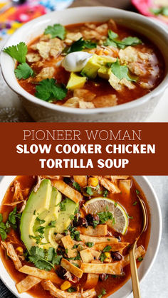 Pioneer Woman Slow Cooker Chicken Tortilla Soup Slow Cooker Chicken Tortilla Soup Recipe, Slow Cooker Tortilla Soup, Tortilla Chicken, Chicken Tortilla Soup Crock Pot, Slow Cooker Mexican Chicken, Slow Cooker Chicken Tortilla Soup, Slow Cooker Chicken Healthy, Chicken Cooker, Chicken Tortillas Soups Recipe