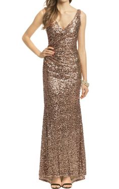 MACloth Mermaid Straps V Neck Sequin Evening Gown Brown Bridesmaid Dre Brown Bridesmaid Dress, Brown Bridesmaid Dresses, Dresses Champagne, Trendy Dresses Summer, Rose Gold Dress, Sequin Evening Gowns, Custom Bridesmaid Dress, Sequin Bridesmaid Dresses, Vintage Midi Dresses