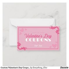 valentine's day coupon card with envelope